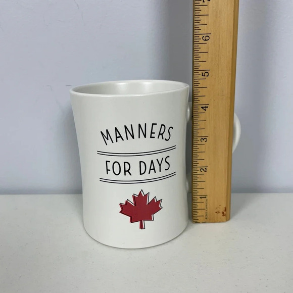 Indigo Canada Manners for Days Coffee Tea Mug Black White Red Maple Leaf 16 oz. - Picture 8 of 9